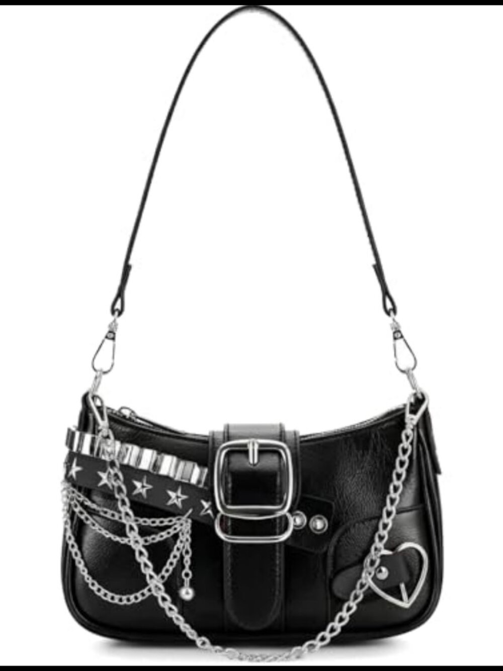 Y2K Mini Chain Hobo Shoulder Bag Star Embroidery Purse